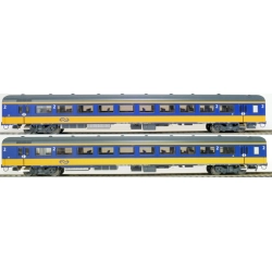 EXACT-TRAIN EX11001 2er-Set ICRm Den Haag -Eindhoven für den Inlandseinsatz Reisezugwagen Bpmz10 und Gepäckwagen Bpmdz9 ( Neue Farbe Gelb / Blau), NS,