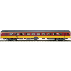 EXACT-TRAIN EX11172 ICR (Originalversion) für den Beneluxzug nach Belgien Reisezugwagen B ( Farbe Gelb / Rot) mit Beleuchtung und Figuren, NS, Ep. IV