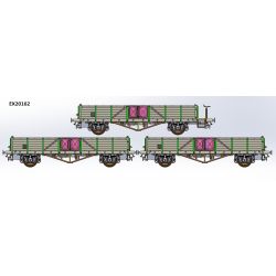 EXACT-TRAIN EX20162 Linz Fischbauart Omm 803 030 (EX20162A), DB Linz Omm 800 150 (EX20162B), DB Linz Omm 804 710 (Bremserbühne(absenkbares Geländer))