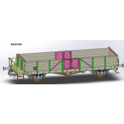 EXACT-TRAIN EX20169 Linz Fischbauchlangträgern Ommr 5668 (Bremserbühne(umlegbare Geländer)), DRG, Ep. II