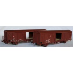 EXACT-TRAIN EX20494 Zestaw 2 wagonów towarowych Gbs 258 ex[1500], Gbs 264 ex[1554] Güterwagen, 11 Sicken (zu öffnenden Türen), DB, Ep. VI