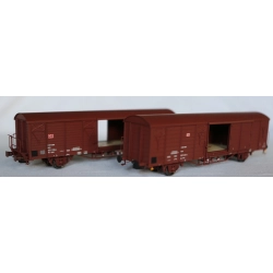 EXACT-TRAIN EX20494 Zestaw 2 wagonów towarowych Gbs 258 ex[1500], Gbs 264 ex[1554] Güterwagen, 11 Sicken (zu öffnenden Türen), DB, Ep. VI