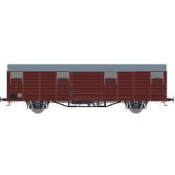 EXACT-TRAIN EX20744 Postwagen Gbqrss[1742], 7 Sicken, Tür mit Verstärkung (zu öffnenden Türen), DR, Ep. IV