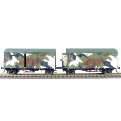 EXACT-TRAIN EX20790 Oppeln GRS Güterwagen (Camouflage Grau/schwarz/Weiss) (Bremserhaus/Gleitlager) (EX20790A), Oppeln GRS Güterwagen (Camouflage Grau/