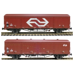 EXACT-TRAIN EX20820 2er-Set .Hbis Nr. 21 RIV 84 216 3 220-7, 3 Sicken, braun, gross Logo und Aufschrift 'Rotterdam Feyenoord' und .Hbis Nr. 21 RIV 84