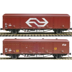 EXACT-TRAIN EX20822 2er-Set Hbis Nr. 21 RIV 84 225 4 275-1, 3 Sicken, braun, gross Logo, Aufschrift 'Köln Eifeltor' und Hbis Nr. 01 EUROP 84 225 4 183