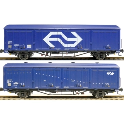 EXACT-TRAIN EX20826 2er-Set Hbis Nr. 01 EUROP 84 225 4 302-7, 3 Sicken, blau, gross Logo, Aufschrift 'Aachen' und Hbis Nr. 01 EUROP 84 225 4 135-1, 3