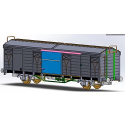 EXACT-TRAIN EX23003 Zestaw 2 wagonów towarowych z dachem przesuwnym Tbs 571, ÖBB, Ep. IVc