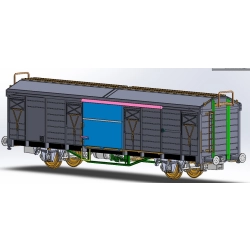 EXACT-TRAIN EX23003 Zestaw 2 wagonów towarowych z dachem przesuwnym Tbs 571, ÖBB, Ep. IVc