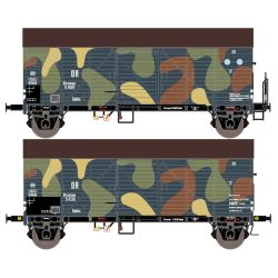 EXACT-TRAIN EX23605 2-er Set Bremen Guterwagen Camouftage und Bremen Guterwagen Camouflage mit Bremserbuhne, DRB, Ep. II