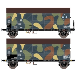 EXACT-TRAIN EX23605 2-er Set Bremen Guterwagen Camouftage und Bremen Guterwagen Camouflage mit Bremserbuhne, DRB, Ep. II