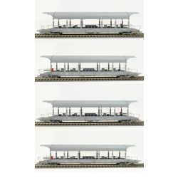 EXACT-TRAIN EX25003 4-er DC Verladewagenset 3 BLS Autoverladezug 1 Talbot (4x Verladewagen Sdt) (exklusiv für KML und Niederlande), BLS, Ep. VI