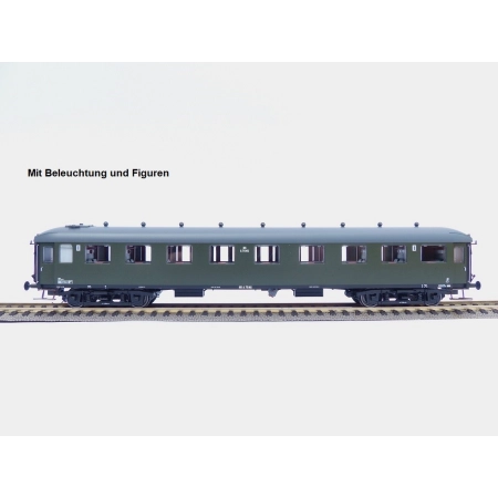EXACT-TRAIN EX10044 Wagon pasażerski A7545 grün, graues Dach mit Beleuchtung und figuren, NS, Ep. IIIb