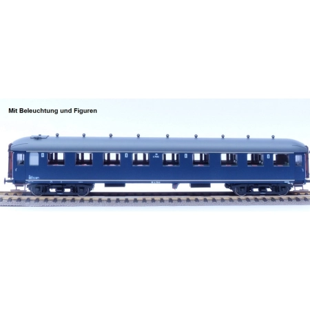EXACT-TRAIN EX10046 Wagon pasażerski A7542 Berlinerblau mit Beleuchtung und Figuren, NS, Ep. IIIb