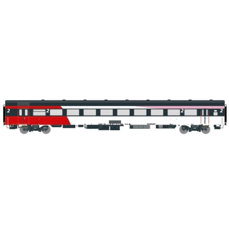 EXACT-TRAIN EX11132 ICRm Hispeed 1 (Amsterdam - Brussel) für die Hsl-Strecke eingesetzt Reisezugwagen B(Rot/Weiss/Rose), NS, Ep. V