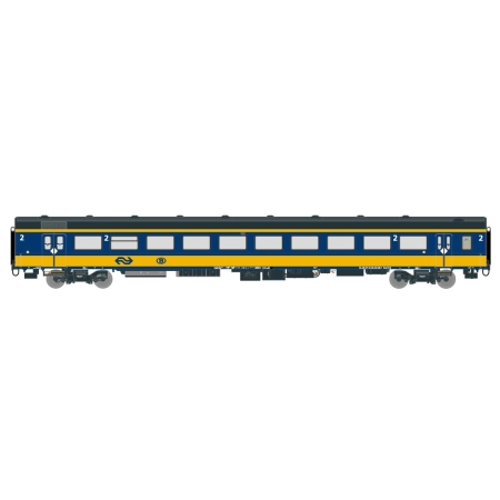 EXACT-TRAIN EX11159 ICRm (Amsterdam - Brussel) Gepäckwagen Bpmdz9 ( Farbe Gelb / Blau) mit Beleuchtung und Figuren, NS, Ep. VI
