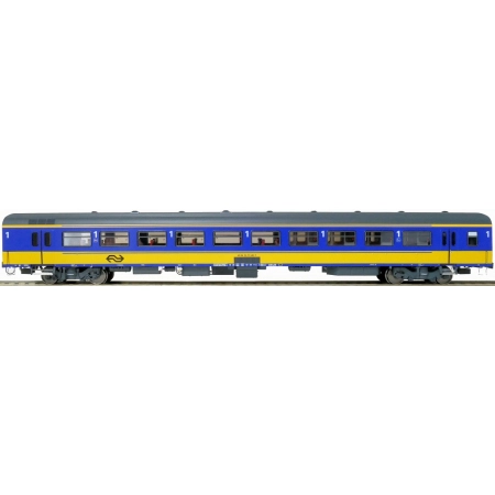EXACT-TRAIN EX11166 ICR (Originalversion) für den Inlandseinsatz Reisezugwagen A (Farbe Gelb / Blau) mit Beleuchtung und Figuren, NS, Ep. IV