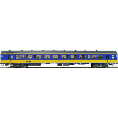 EXACT-TRAIN EX11167 ICR (Originalversion) für den Inlandseinsatz Reisezugwagen B (Farbe Gelb / Blau) mit Beleuchtung und Figuren, NS, Ep. IV