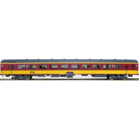 EXACT-TRAIN EX11170 ICR (Originalversion) für den Beneluxzug nach Belgien Reisezugwagen B ( Farbe Gelb / Rot) mit Beleuchtung und Figuren, NS, Ep. IV