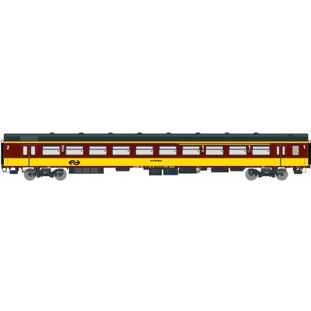 EXACT-TRAIN EX11171 ICR (Originalversion) für den Beneluxzug nach Belgien Reisezugwagen A4B6 ( Farbe Gelb / Rot) mit Beleuchtung und Figuren, NS, Ep.