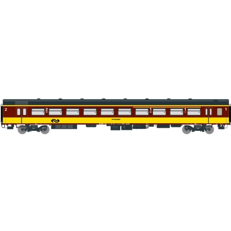 EXACT-TRAIN EX11171 ICR (Originalversion) für den Beneluxzug nach Belgien Reisezugwagen A4B6 ( Farbe Gelb / Rot) mit Beleuchtung und Figuren, NS, Ep.