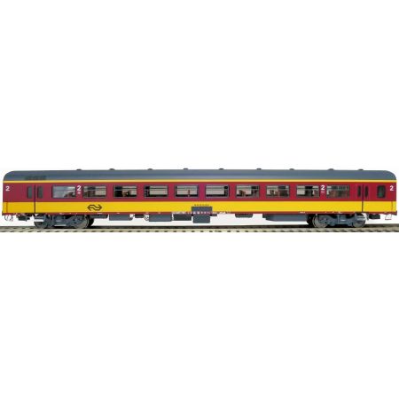 EXACT-TRAIN EX11172 ICR (Originalversion) für den Beneluxzug nach Belgien Reisezugwagen B ( Farbe Gelb / Rot) mit Beleuchtung und Figuren, NS, Ep. IV