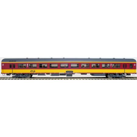 EXACT-TRAIN EX11173 ICR (Originalversion) für den Beneluxzug nach Belgien Reisezugwagen B ( Farbe Gelb / Rot) mit Beleuchtung und Figuren, NS, Ep. IV