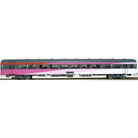 EXACT-TRAIN EX11185 ICRm Fyra 1 (Amsterdam - Brussel) für die Hsl-Strecke eingesetzt Reisezugwagen A(Rot/Rose/Weiss) mit Beleuchtung und Figuren, NS,