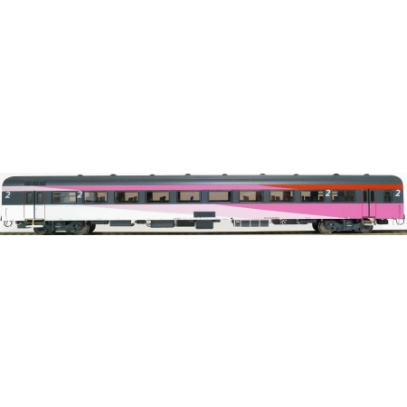 EXACT-TRAIN EX11189 ICRm Fyra 1 (Amsterdam - Brussel) für die Hsl-Strecke eingesetzt Reisezugwagen B(Rot/Rose/Weiss) mit Beleuchtung und Figuren, NS,