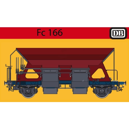 EXACT-TRAIN EX20081 Wagon samowyładowczy FC166 z hamulcem ręcznym 30 80 942 8 043-2, DB, Ep. Iva