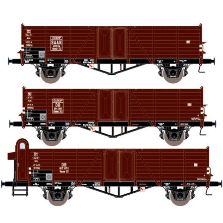 EXACT-TRAIN EX20152 Villach Ommr 81832(EUROP) (EX20152A), DB Villach Ommr 814030 (EUROP) (EX20152B), DB Villach Ommr 812400 (Bremserhaus) (EX20152C),