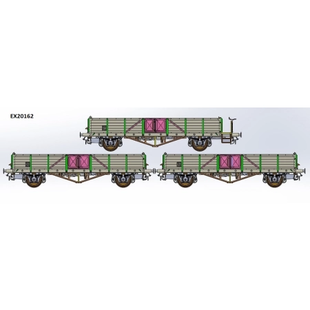 EXACT-TRAIN EX20162 Linz Fischbauart Omm 803 030 (EX20162A), DB Linz Omm 800 150 (EX20162B), DB Linz Omm 804 710 (Bremserbühne(absenkbares Geländer))