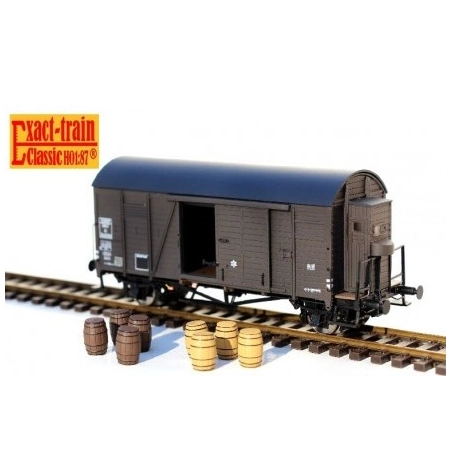 EXACT-TRAIN EX20279 Oppeln Braun Bremserhaus EUROP (französisches Lager) mit Beladung, SNCF, Ep. III