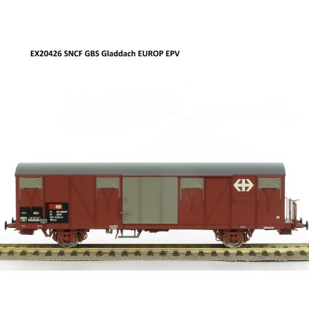 EXACT-TRAIN EX20426 Gbs Güterwagen EUROP 0187 150 0084-2 mit grossem und kleinem- Emblem, glattem Dach und Türen Epoche V, SNCF, Ep. V