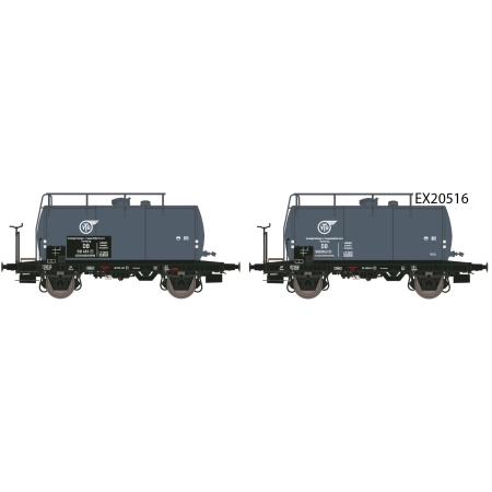 EXACT-TRAIN EX20516 Zestaw 2 cystern 24m3 (lekka) bez budki hamulcowej, VTG, DB, Ep. IIIb