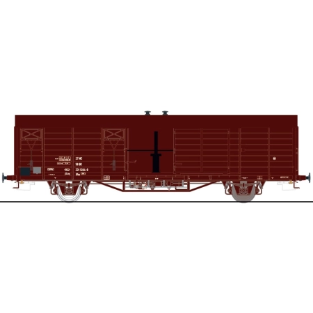 EXACT-TRAIN EX20741 Hbs [2311] Mannschaftswagen mit Ofen unterseite Schwarz, 7 Sicken (zu öffnenden Türen), DR, Ep. IV