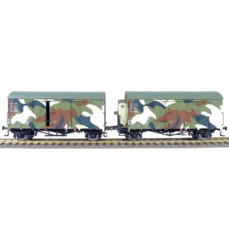 EXACT-TRAIN EX20790 Oppeln GRS Güterwagen (Camouflage Grau/schwarz/Weiss) (Bremserhaus/Gleitlager) (EX20790A), Oppeln GRS Güterwagen (Camouflage Grau/