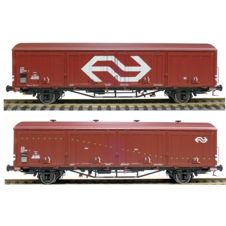EXACT-TRAIN EX20820 2er-Set .Hbis Nr. 21 RIV 84 216 3 220-7, 3 Sicken, braun, gross Logo und Aufschrift 'Rotterdam Feyenoord' und .Hbis Nr. 21 RIV 84