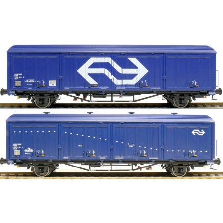 EXACT-TRAIN EX20826 2er-Set Hbis Nr. 01 EUROP 84 225 4 302-7, 3 Sicken, blau, gross Logo, Aufschrift 'Aachen' und Hbis Nr. 01 EUROP 84 225 4 135-1, 3