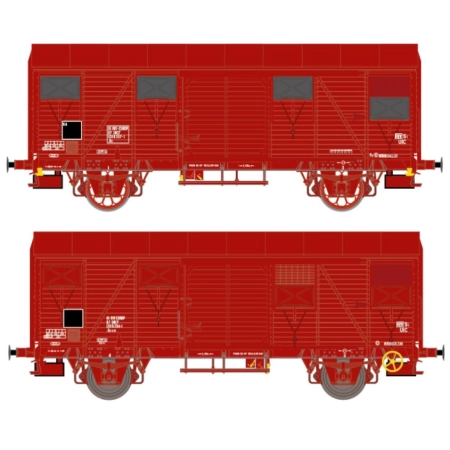 EXACT-TRAIN EX20924 2er-Set SNCF Gs Rotbraun Nr. 01 RIV-EUROP 87 SNCF 120 8 557-1 .Gs mit OCEM Lager und Leonard Speichenrädern und Nr. 01 RIV-EUROP 8