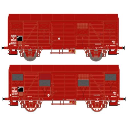 EXACT-TRAIN EX20925 2er-Set SNCF K 3381122 mit OCEM Lager und Leonard Speichenrädern RotBraun und K 336546 EUROP mit UIC SKF Lager und Diskus Räder Br