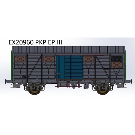 EXACT-TRAIN EX20960 Wagon towarowy kryty Kdd brązowy, PKP, Ep. III