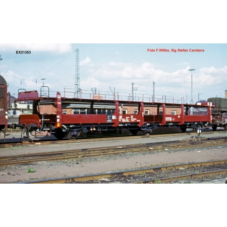 EXACT-TRAIN EX21353 Zestaw 2 wagonów do transportu samochodów Laekkmqs-u550 NR.97-10 052/97-10 061, DB, Ep. IVb