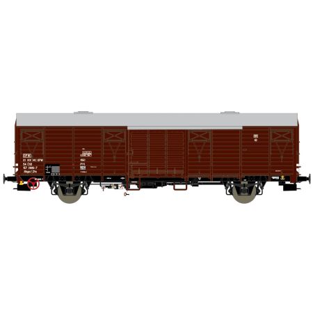 EXACT-TRAIN EX23040 Zestaw 2 wagonów towarowych Gbgs/Zts (Braun), CSD, Ep. IVa