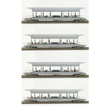 EXACT-TRAIN EX25001 4-er DC Verladewagenset 1 BLS Autoverladezug 1 Talbot (4x Verladewagen Sdt) (exklusiv für KML und Niederlande), BLS, Ep. VI