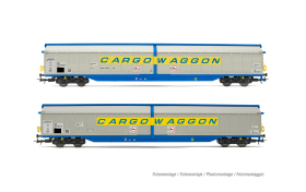 RIVAROSSI HR6599 H0 Zestaw 2 wagonów z przesuwnymi ścianami Habillss, Cargowaggon, DB, Ep. IV