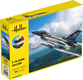 HELLER 35411 Starter Set - F-16 Belgian Air Force Dark Falcon - 1:48