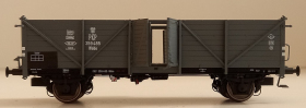 Exaxct-Train EX20399 Wagon towarowy odkryty Klagenfurt z drewnianymi drzwiami i zastrzałami, szary z orłem, PKP, Ep. III