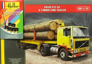 Heller 57704 Starter Set - Volvo F12-20 z naczepą do drewna - 1:32