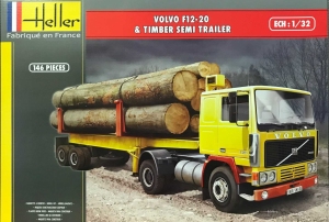 Heller 81704 Volvo F12-20 z naczepą do drewna - 1:32